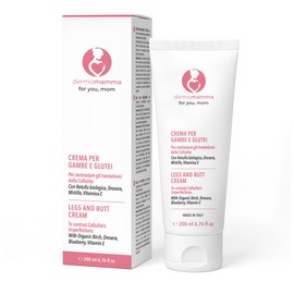 DERMOMAMMA Cream for Legs and Buttocks with Invigorating and Remodeling Effect Against Cellulite Impurities, Vegan and Green Formula, Suitable for Pregnancy and Breastfeeding, 200 ml