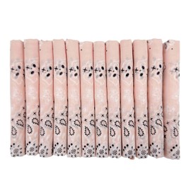 HankieWorld Bandanas Gift Set 12 Pack Soft Thin Handfeel Cotton Bandanna Scarf for men（12 Pack-Crystal Rose ）
