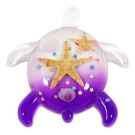 Real Bug MT336 Turtle Shaped Magnet with Starfish and Shells, Purple