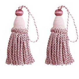 HedongHexi 2 Pack Tassel Key With Loops, Handmade Twisted Craft, DIY Accessories for Home Decoration