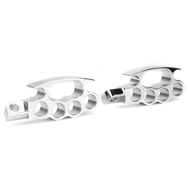 Motorcycle Front Footpegs Pedal CNC Aluminum Footrest Universal Modified AccessorySilver