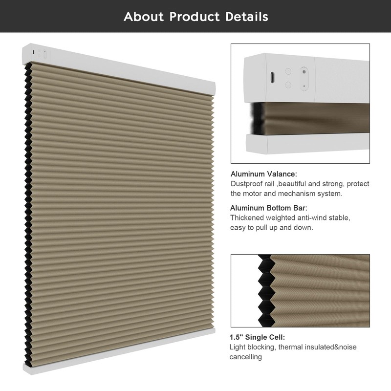 Changshade Motorized Cellular Shades with Remote Control Smart Blinds Compatible