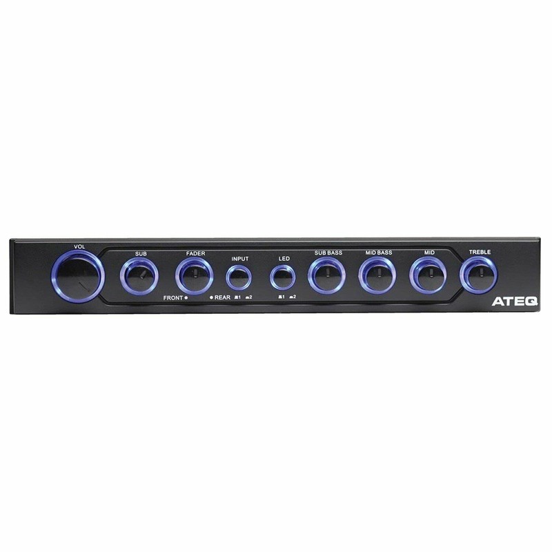 Autotek ATEQ 4-Band Audio Equalizer with Built-in 2-Way Crossover, 1/2