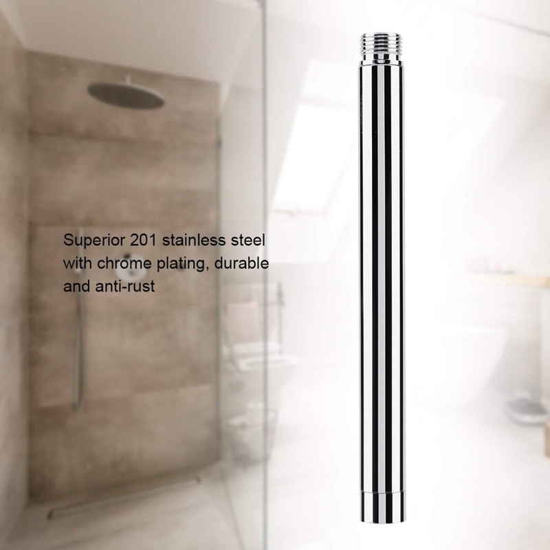Shower Extension Tube, 8inch Round 201 Stainless Steel Bathroom Accessory