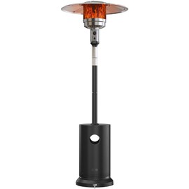 EAST OAK 48,000 BTU Patio Heater for Outdoor Use with Round Table Design, Double-Layer Stainless Steel Burner, Wheels, Triple Protection System, Outdoor Heater for Home and Residential, Black
