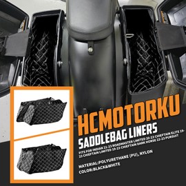 HCmotorku Drop-in Saddlebag Carpet Liners Fit For Indian Roadmaster Limited 2021-2023 Chieftain Elite 2020-2023 Chieftain Limited Dark Horse 2019-2023 Pursuit 2022-2023 (White Thread)