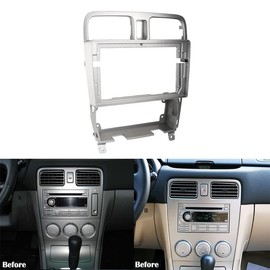 9'' Car Radio Stereo Fascia Frame Panel Trim with Power Harness Loom for Subaru Forester SG 2002~2008