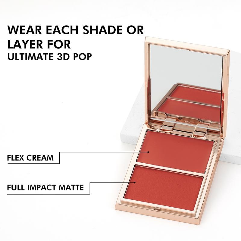 PHOFAY Double-Take Cream & Powder Blush Duo - Smooth, Weightless,