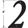 Prime-Line MP4112 4 In. House Number 2, Diecast, Black Finish