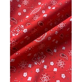 Bandana Fabric Red 58/60 Inch Poly Cotton by The Yard