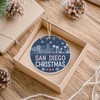 San Diego Christmas Round Ceramic Ornament 3 inches Featuring Skyline,