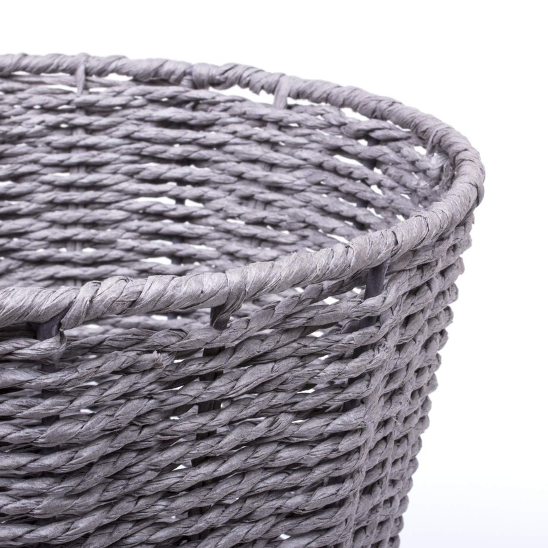 woodluv Round Waste Paper Basket Bin - Rubbish Bin for