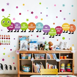 Kids Playroom Wall Decals Inspirational Wall Stickers Colorful Nursery Walls Decal Polka Dots Wall Art Vinyl Decals Be Kind Quotes Art Murals Decal for Boys Girls Bedroom Daycare Decor