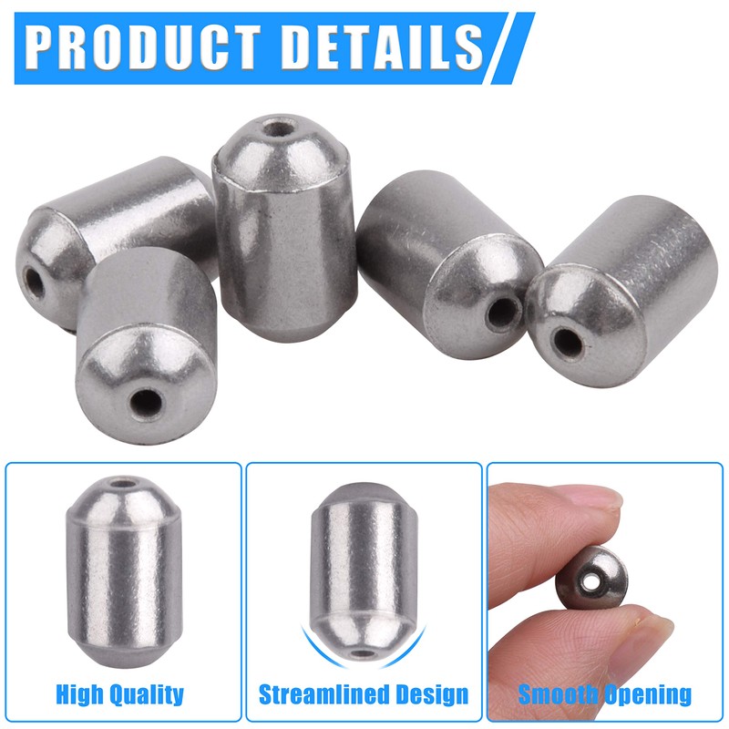 Fishing Iron Sinker Weights-70pcs Hollow Bullet Worm Sinker Weights with