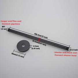 RANDOM 16 Inches Ceiling Mount Shower Arm with Flange,Oil Rubbed Bronze.RD91038-16-ORB