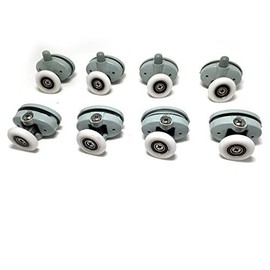Set of 8 Single Shower Door ROLLERS/Runners/Wheels 23mm in Diameter (Roller diameter 23mm)