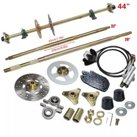 Unbranded Go Kart Rear Axle Kit +Brake Assembly + Sprocket Hub Chain Drift Trike Golf BIKE - 32" axle +Brake assembly