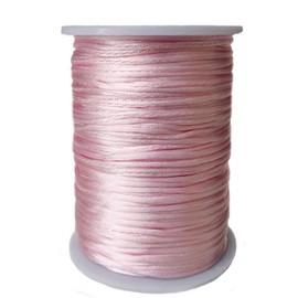 Xiezyu 2.5 mm Nylon Satin Cord Thread Beading String for Macrame Bracelets Chinese Knotting,Necklaces,Jewelry Making 109 Yards (Pink)