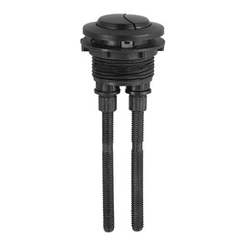 （Install Hole dia:38mm,Size: Small） Black Toilet Flush Button, 1pcs Dual Toilet Flush Button Round Head For Bathroom Toilet Water Tank Repair （Thread:38-45mm)
