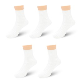SERISIMPLE Viscose Bamboo Unisex Baby Boy Girl Socks Toddlers Ankle Crew Thin Soft Socks Stretch Breathable Newborn 5 Pairs (US, Age, 0 Months, 12 Months, White)