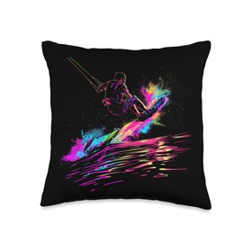 Wakeboarding Wakeboard Wakeboarder Popart Throw Pillow
