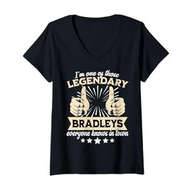 Womens Legend Bradley Surname Bradley Last Name Bradley V-Neck T-Shirt
