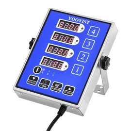 YOOYIST Kitchen Timers for Cooking – 4 Channel Commercial Kitchen Timer Restaurant Kitchen Supplies – Stainless Steel LED Technology Kitchen Timer Digital – Reminder Function, Loud Alarm, Blue