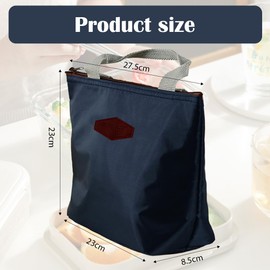 COYUN Cool Bag, Small Lunch Bag with Zip, Mini Cool Box, Shopping Bag, Insulated Bag, Waterproof Picnic Bag, Lunch Bag for Work, School, Outdoor (Navy Blue)