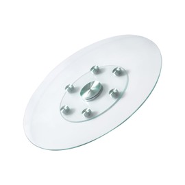 VEVOR 30 in Glass Lazy Susan Turntable, Tempered Glass Dining Table Centerpiece with 6 Rotating Wheels, 360° Smooth and Silent Spin Tabletop Rotating Tray, for Family Gatherings, Banquets & Weddings