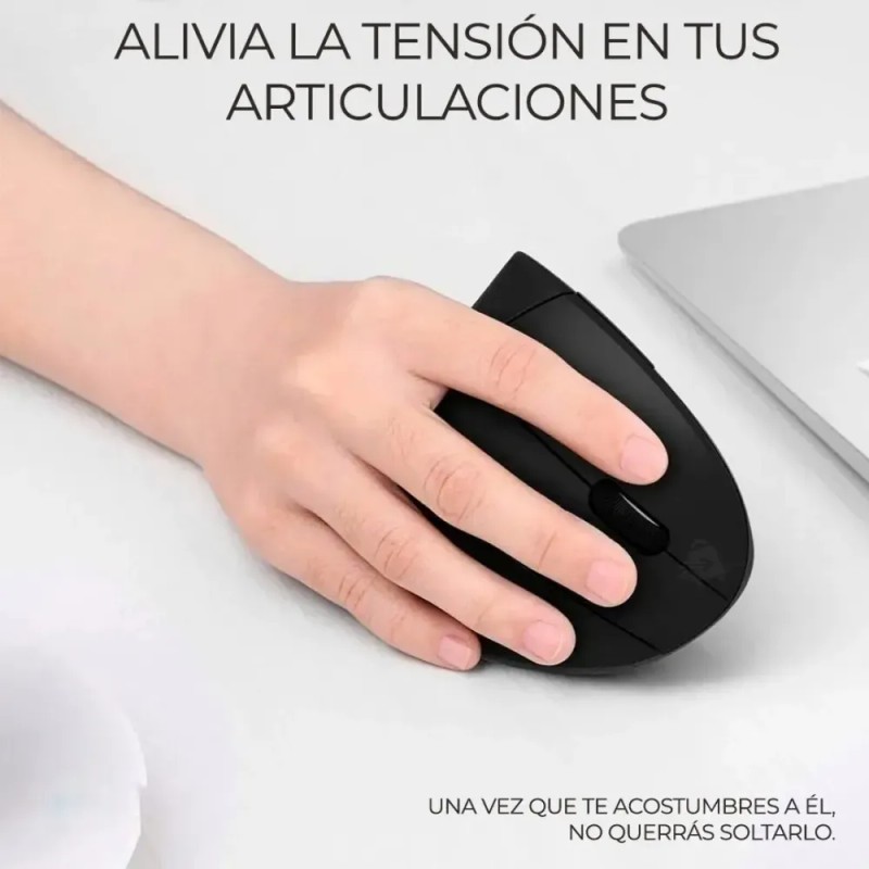 Mouse Ergonomico Inalambrico 2.4 Ghz 10 Metros De Alcance Color