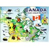 Canada Graphic Map and Attractions Souvenir Fridge Magnet 2.5" X