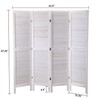 SANDINRAYLI 4 Panel Wood Louver Folding Screen, Room Divider, Portable