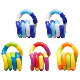 Rumyve 5Pcs Stress Relief Tangle Ropes,Creative Therapy Twisted Ropes,Fidget Sensory Rope for Kids Adults Home Office Relieving Stress Focus Concentration