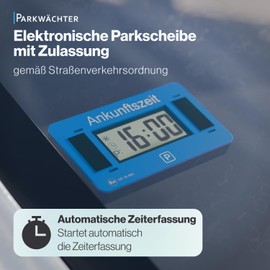 Parkwächter V2 Electronic Parking Disc with Approval according to German Road Traffic Regulations - Digital Parking Disc Car - Electric Parking Disc with Approval - Automatic Parking Meter with