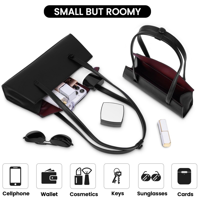 GETERUUV Shoulder Bag Black Purse for Women Cherry Bag Vegan