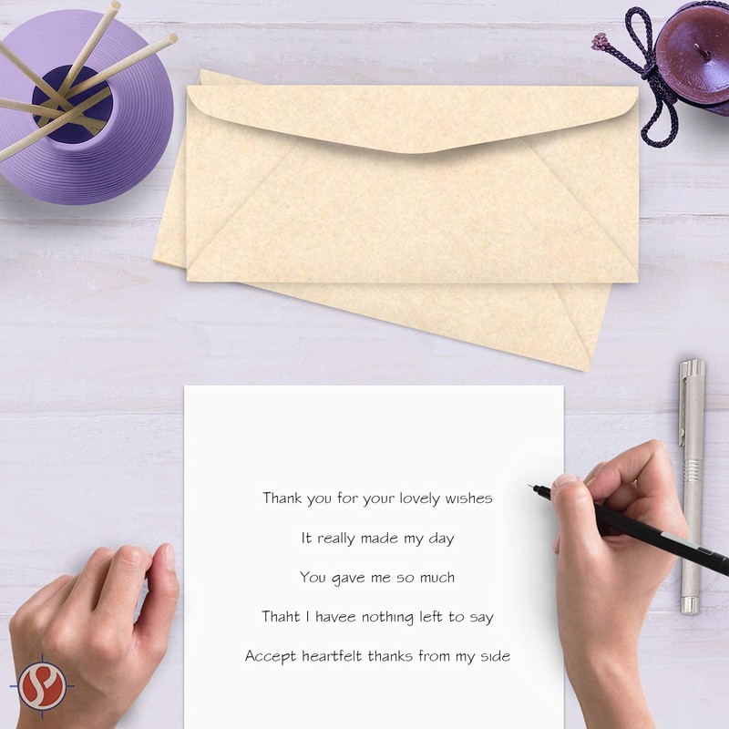 Natural #10 Parchment Business Envelopes – Perfect for Invitations, Greetings,