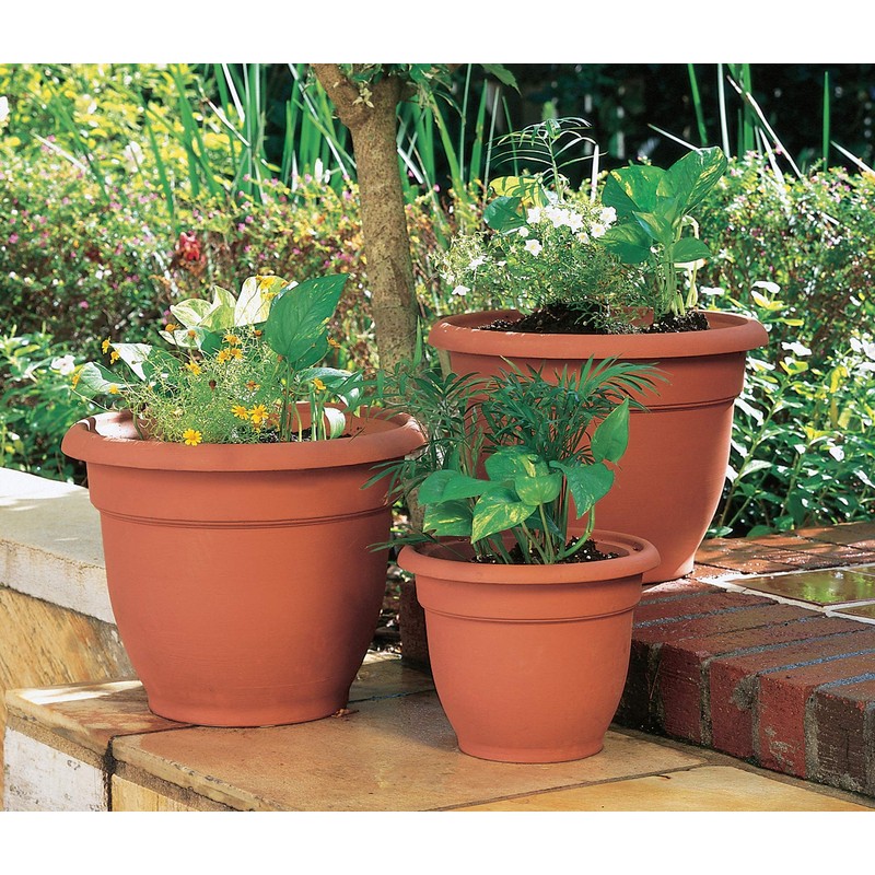 Fiskars 20-56106 6 Inch Ariana with Self-Watering Grid, Color Clay,