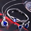 18K White Gold Plated Jewelry Set with 57-Facet Sparkling Gemstones