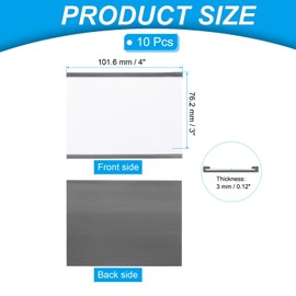 PATIKIL Magnetic Label Holder 4" x 3" with Paper Inserts, 10 Pcs C Channel Magnetic File Cabinet Labels Shelf Data Card Holder Signs for Metal Racks Shelves Whiteboard Tool Box