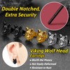Norse Viking Wolf Stud Earrings Stainless Steel Retro Fenrir Ear
