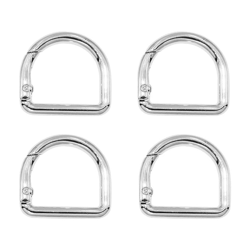 LALOCAPEYO 4PCS Metal Tiny Keychain Spring D Rings Hook,Hand DIY
