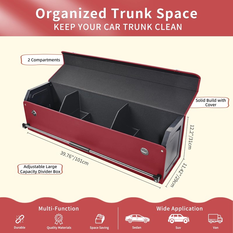 Car Trunk Organizer for Honda CR-V 2017-2022, Collapsible Sturdy Trunk