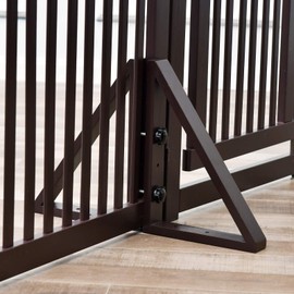 WELLAND Triangle Support Feet Set of 2 for 360 Degree Configurable Gate Collection, Solid Pine Wood, Easy to Install, 2 Pairs of Safety Fence Feet for Freestanding Pet Gates, Espresso (Only Feet)