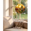 Stained Glass Window Hanging, Tempered Glass Garden Suncatcher 7.8"