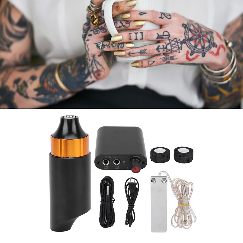 Rotary Tattoo Pen Set Power Supply Foot Pedal DC Clip