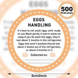 Farm Fresh Eggs Carton Labels Stickers 2 Inch Round Egg Care Handling Stickers Bulk Self Adhesive Farm Fresh Egg Packaging Stickers Sign for Chicken Quail Eggs Farmhouse(500 Pcs)