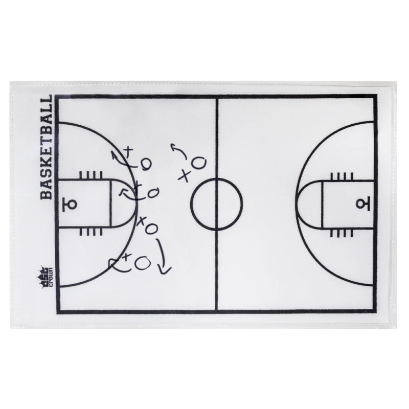 Crown Sporting Goods Basketball White Dry-Erase Roll-up Strategy Clipboard Sheet