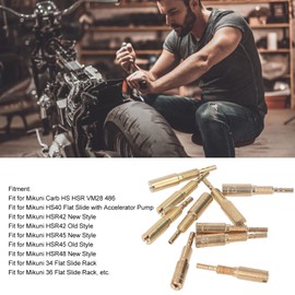 10pcs Carburetor Pilot Nozzle Set 15-25 30-40 Metal Carburetor Nozzle Nozzle Set Replacement for Mikuni HS40 HSR42 HSR45