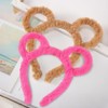 Ewaycom Plush Brown Bear Ears Headband for Women 6Pcs Fluffy