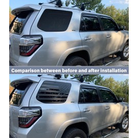 HHLOU for Toyota 4Runner 5th Gen Rear Window American Flag,Matte Black Precut Back Side Window Glass USA Flag Vinyl Sticker 2010-2023.